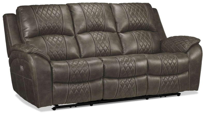 Kalinan Dual Power Reclining Sofa - Granite