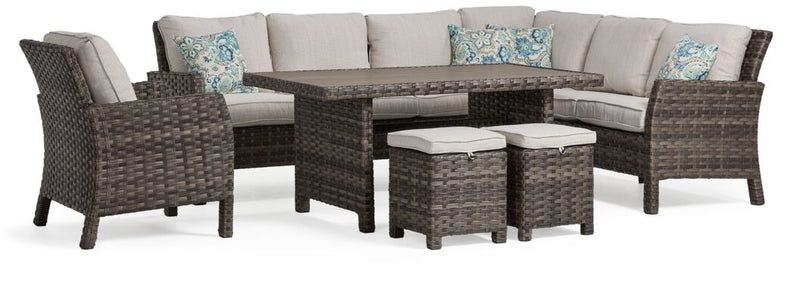 Chester 6-Piece Outdoor Conversation Set - Grey/Beige
