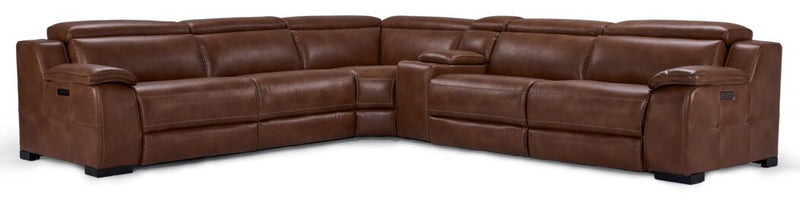 Lee 6-Piece Power Reclining Sectional - Brown
