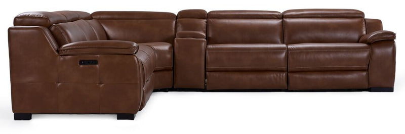 Lee 6-Piece Power Reclining Sectional - Brown | Furniture.ca