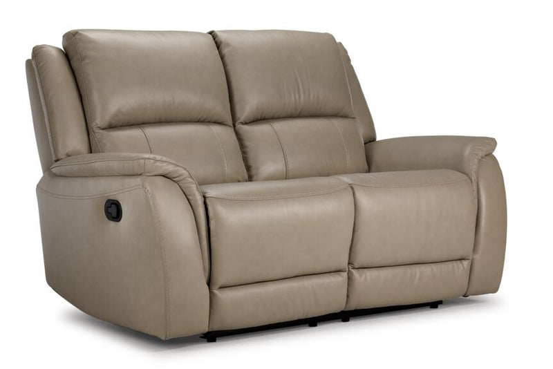 London Leather Manual Reclining Loveseat - Taupe