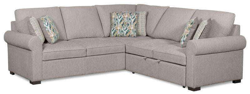 Valley 2-Piece Right-Facing Chenille Sectional with Sleeper Sofa - Grey