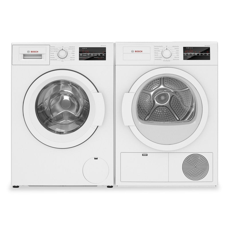 Bosch 300 Series 2.2 Cu. Ft. Front-Load Washer and 4 Cu. Ft. Condensation Dryer - WGA12400/WTG86403