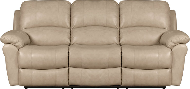 Kobe Genuine Leather Reclining Sofa - Stone  