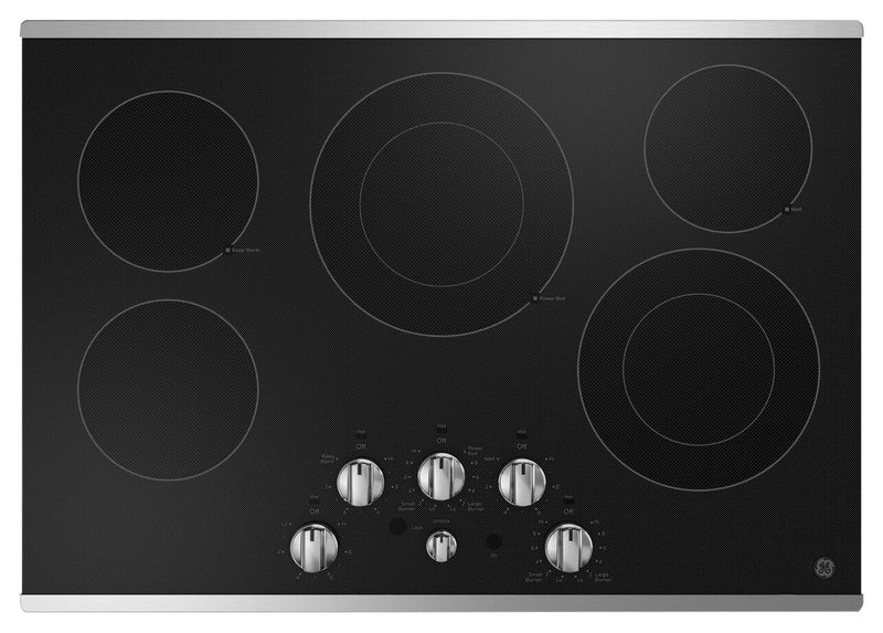 GE 30" Electric Cooktop with Built-In Knob-Control - JEP5030STSS