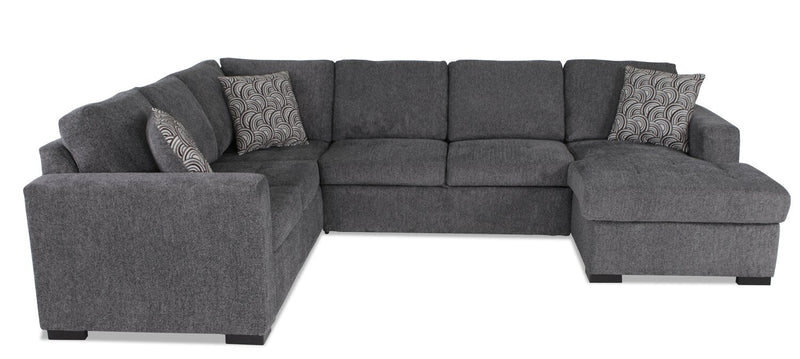 Tales 3 Piece Right Facing Chenille Sleeper Sectional Sofa