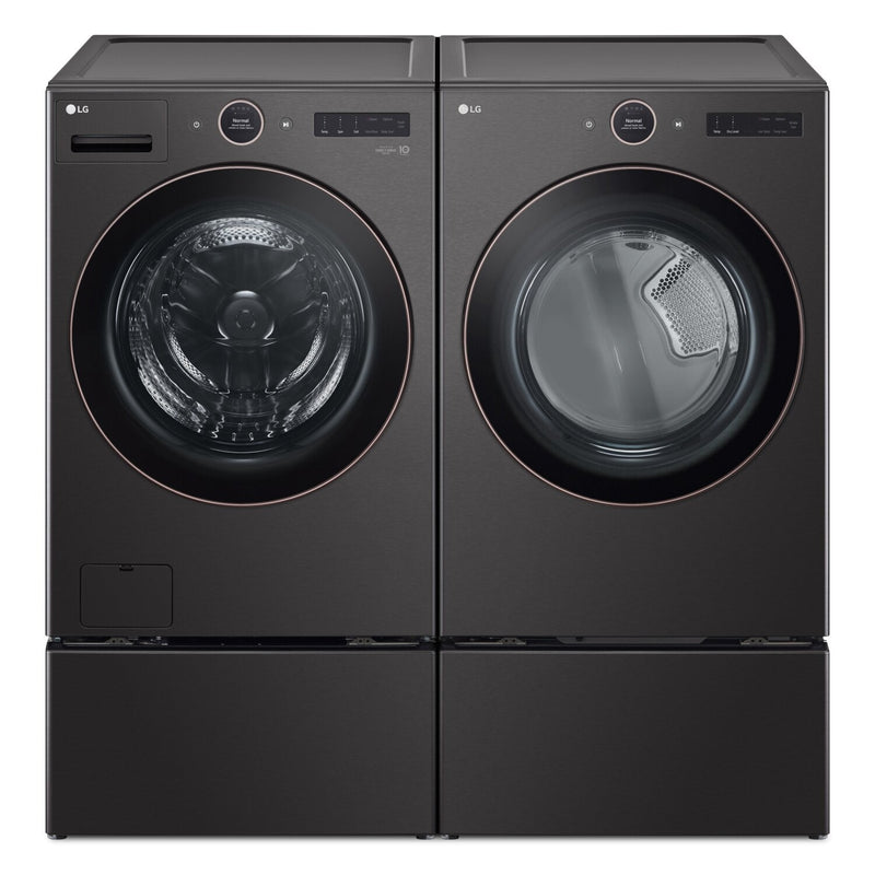 LG 5.8 Cu. Ft. Front-Load Washer and 7.4 Cu. Ft. Electric Dryer with TurboSteam® - WM6500HB/DLEX650B