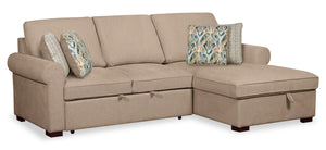 Valley 2-Piece Right-Facing Chenille Sleeper Sectional - Taupe