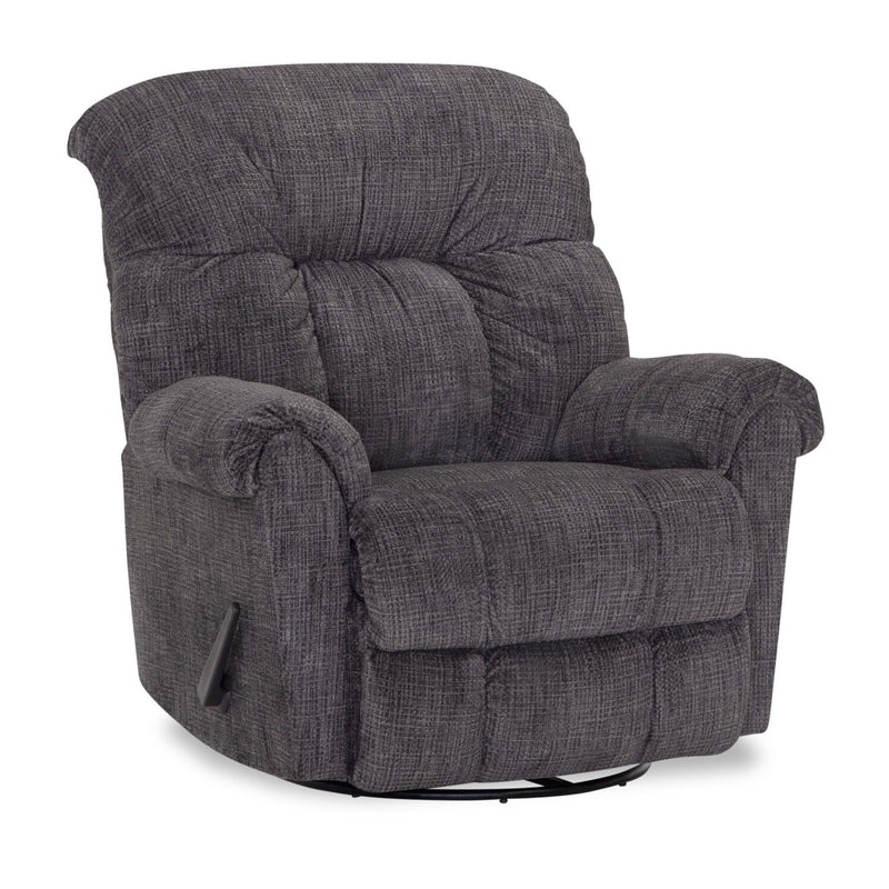 8527 Chenille Swivel Recliner - Fighter Charcoal 