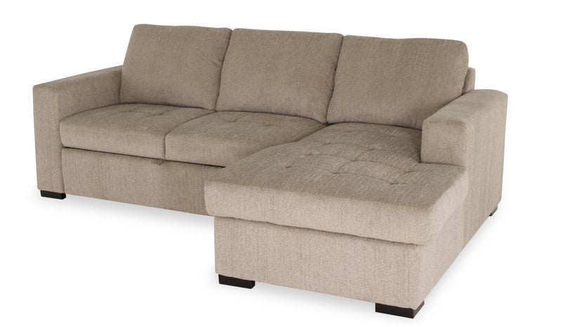Tales 2-Piece Right-Facing Chenille Sleeper Sectional Sofa - Platinum