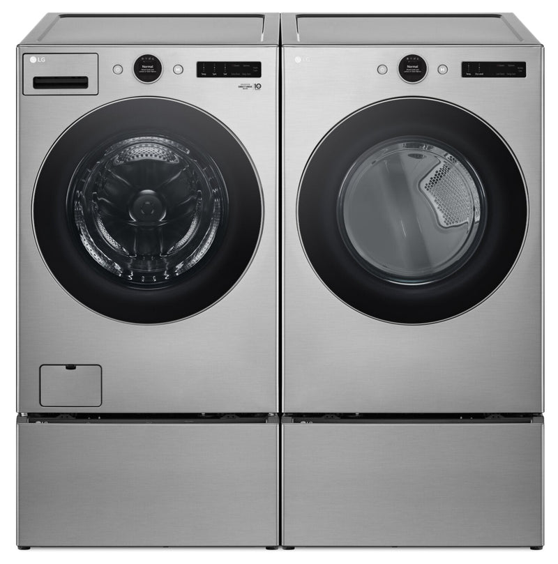 LG 5.2 Cu. Ft. Front-Load Washer and 7.4 Cu. Ft. Electric Dryer with TurboSteam® - WM5500HV/DLEX550V
