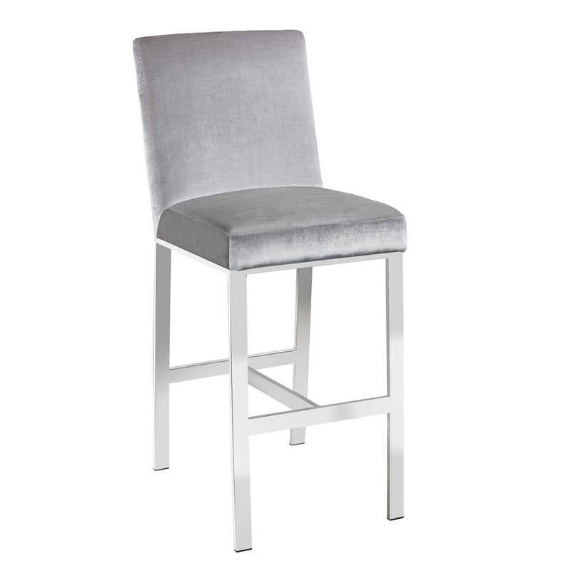 Isere Velvet Counter-Height Chair - Grey