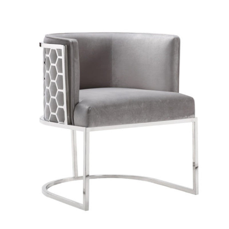 Lambermont Velvet Dining Chair - Grey