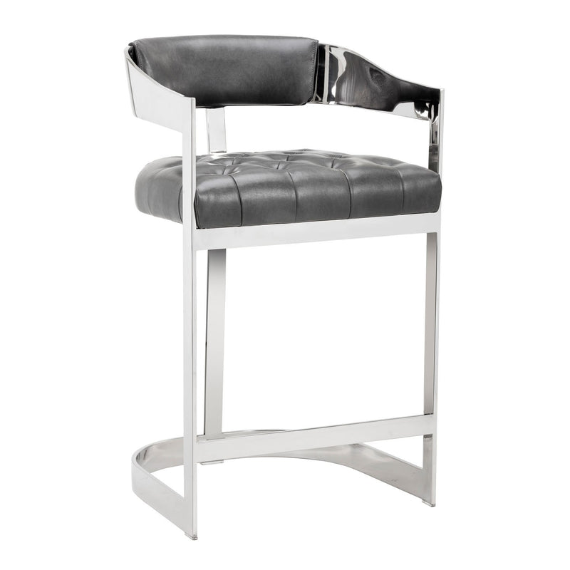 Canmore Grey Leather Counter Height Stool