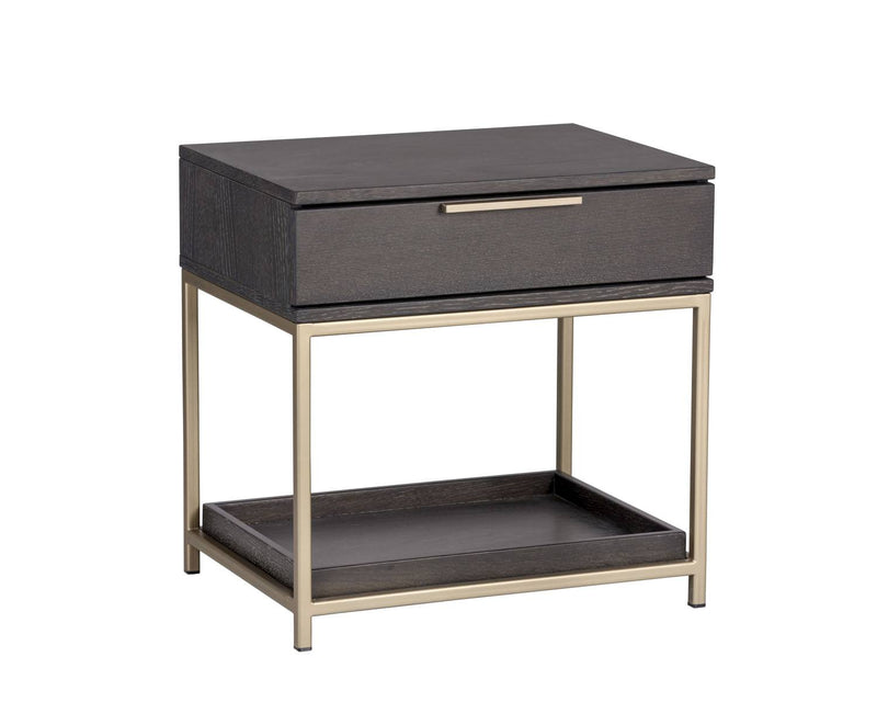 Andreoli Night Table - Grey/Gold