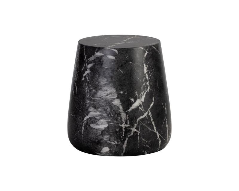 Leo Concrete Marble Look Indoor/Outdoor Accent Table - Black