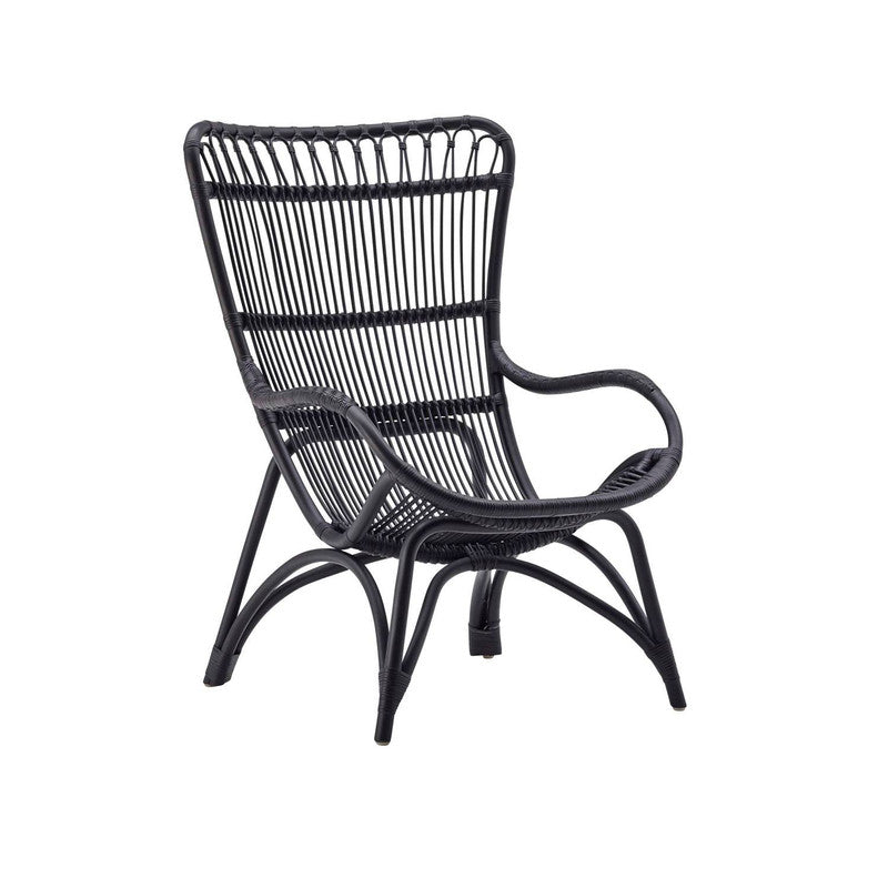 Klyne Natural Rattan Accent Chair  - Black