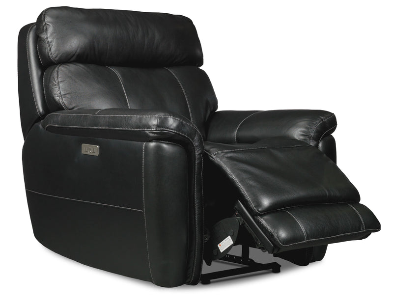 Zane Dual Power Recliner - Midnight Black