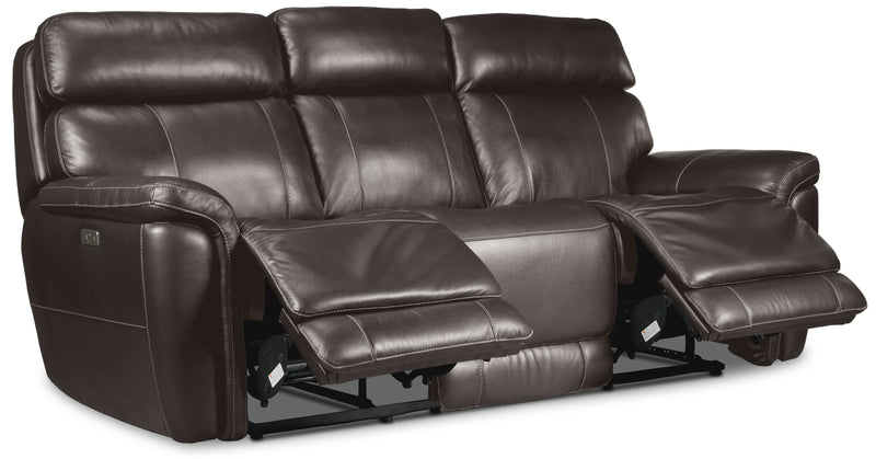 Zane Dual Power Reclining Sofa - Dark Grey