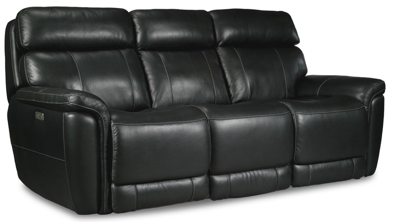Zane Dual Power Reclining Sofa - Midnight Black