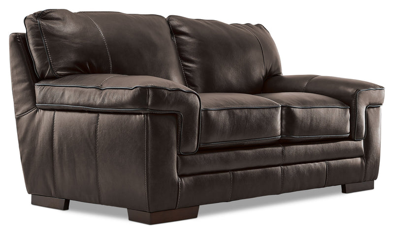 Colton Genuine Leather Loveseat - Hazelnut