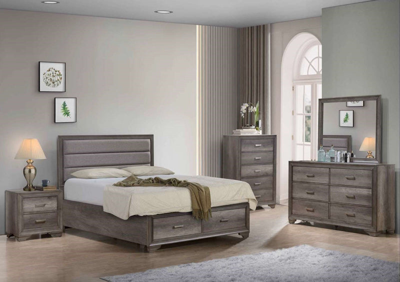 Matilda King Storage Bed - Weathered Grey