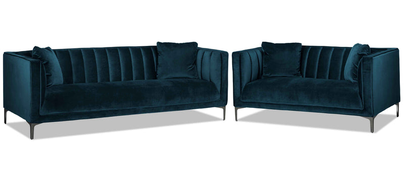 Taylin Sofa and Loveseat Set - Blue