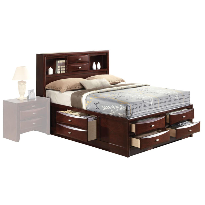 Hillary Queen Platform Storage Bed - Espresso