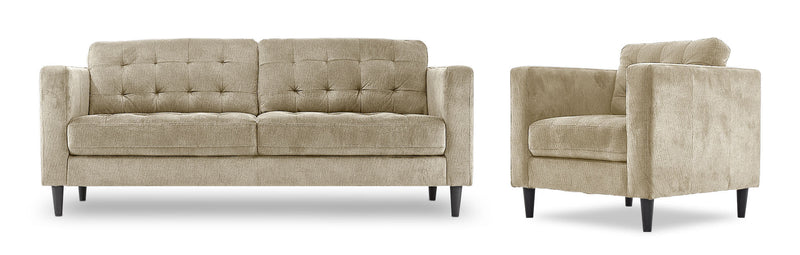 Julianstown Sofa and Chair Set - Taupe