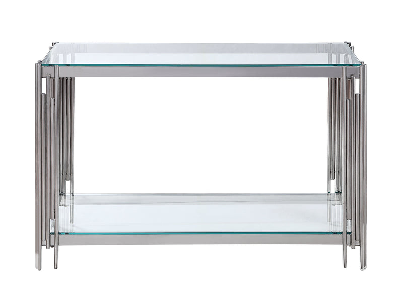Britney Sofa Table - Glass/Stainless Steel