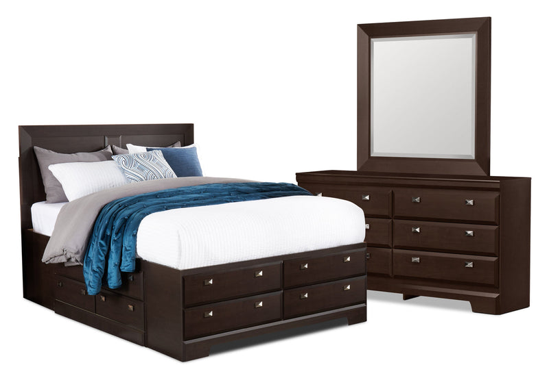 Appleton 5-Piece Full Storage Bedroom Set - Brown