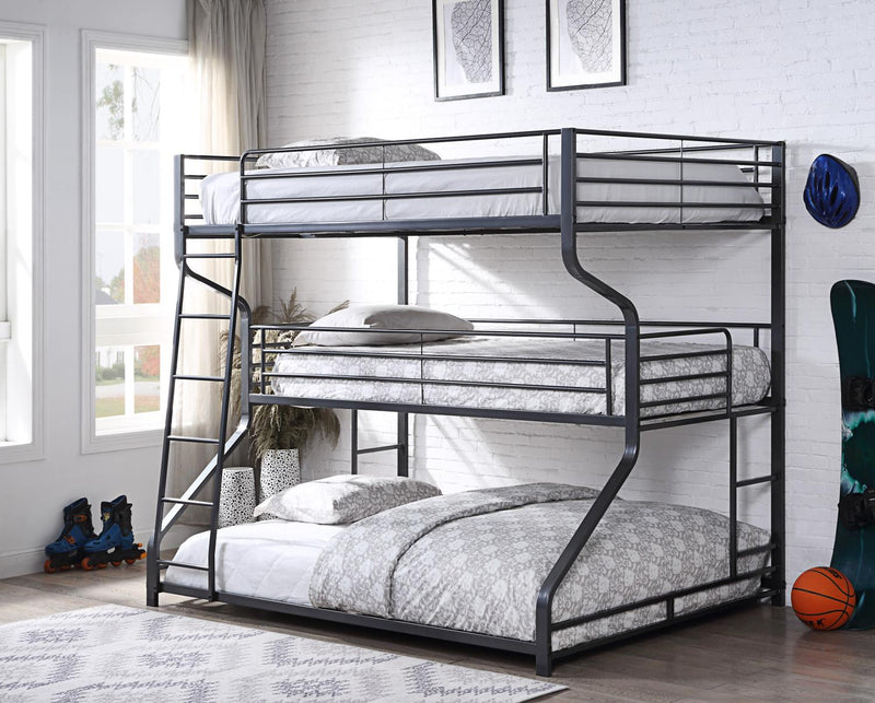 Tripley III - Twin/Full/Queen Bunk Bed - Gunmetal