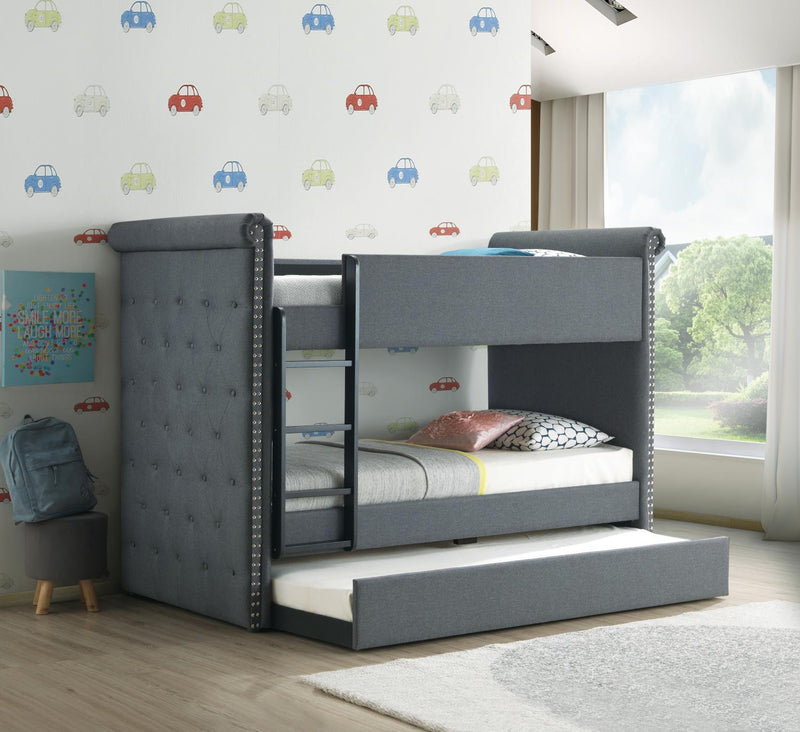 Jamboree Twin Bunk Bed with Trundle - Grey