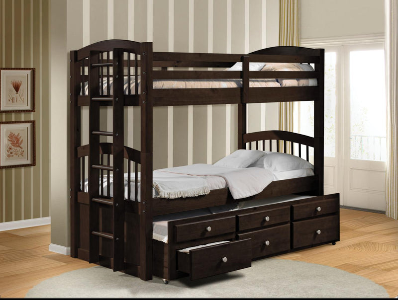 Kanye Twin Bunk Bed - Espresso - OLD