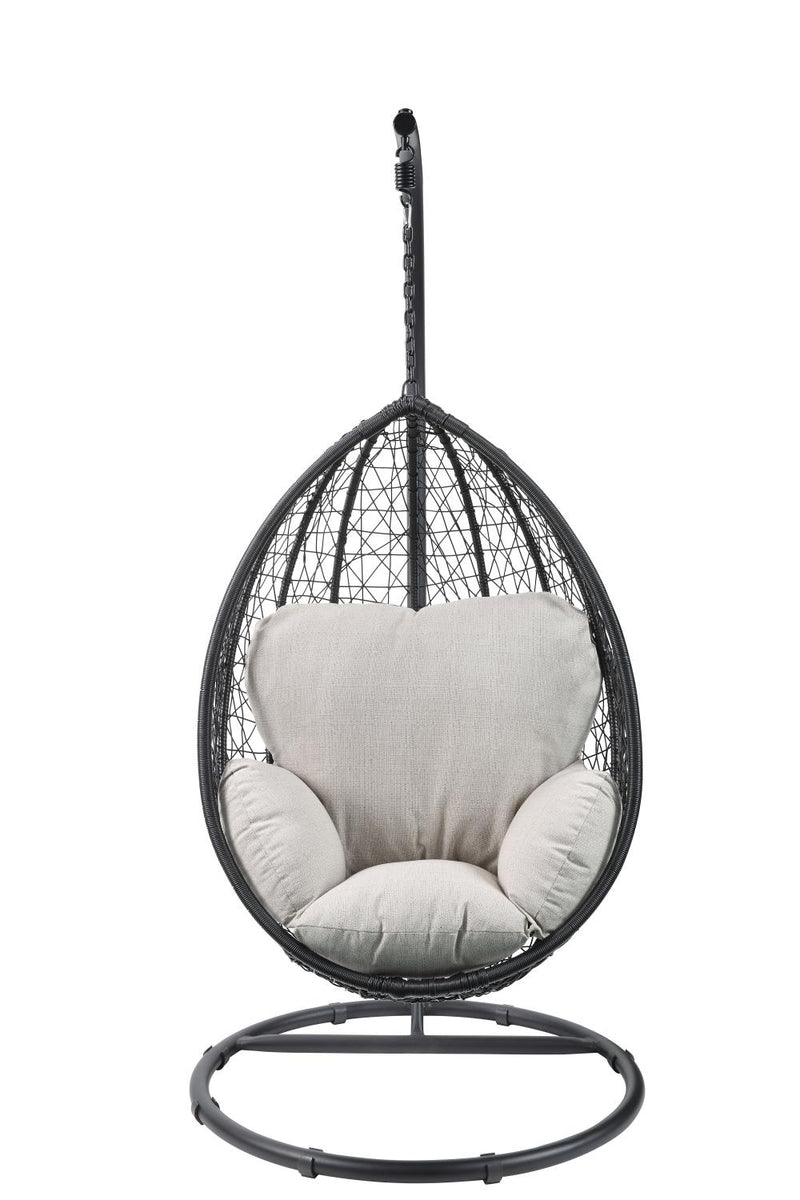 French Shores Egg Patio Swing Chair - Beige/Black