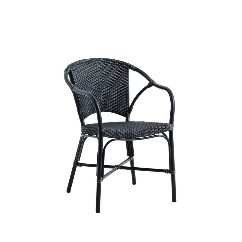 Liobro Outdoor Arm Chair - Black/Dark Brown