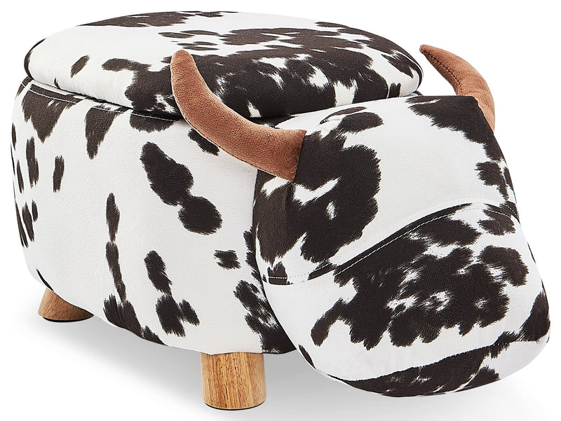 Zoo Companions Cow Storage Ottoman - Black and White