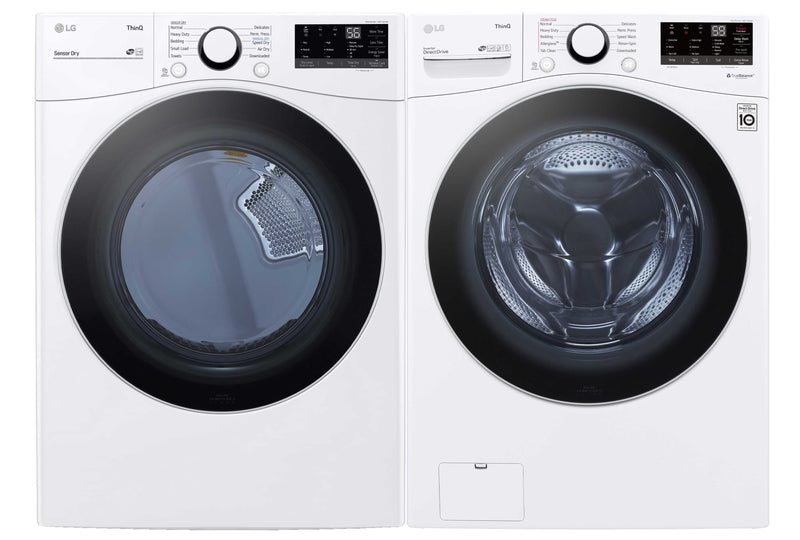 LG White Front-Load Washer (5.2 cu. ft.) & Electric Dryer (7.4 cu. ft.) - WM3600HWA/DLE3600W