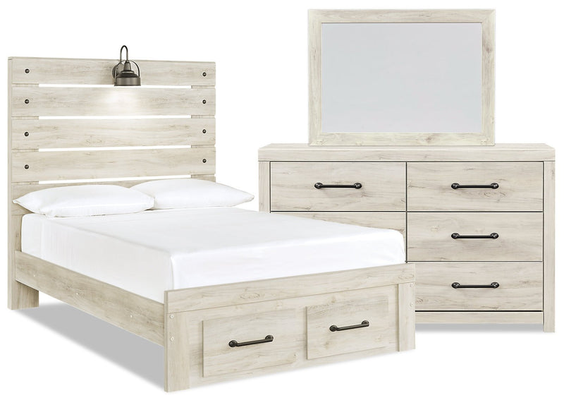 Naylon 5-Piece Full Storage Bedroom Set - White