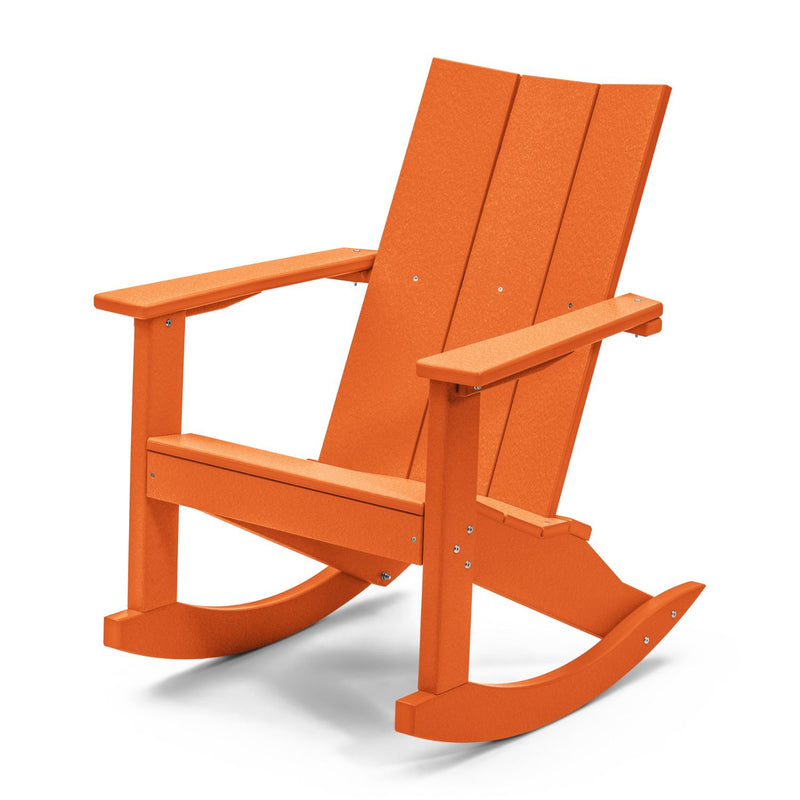 POLY LUMBER Stanhope Outdoor Adirondack Rocking Chair - Tangerine Orange