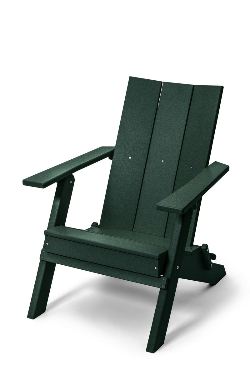 POLY LUMBER Stanhope Outdoor Folding Adirondack Chair - Turf Green