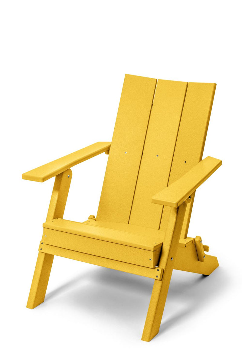 POLY LUMBER Stanhope Outdoor Folding Adirondack Chair - Lemon Yellow