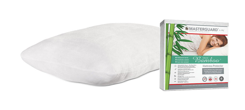 MasterGuard® Natural Bamboo™ Twin Mattress Protector with 1 Natural Bamboo Pillow