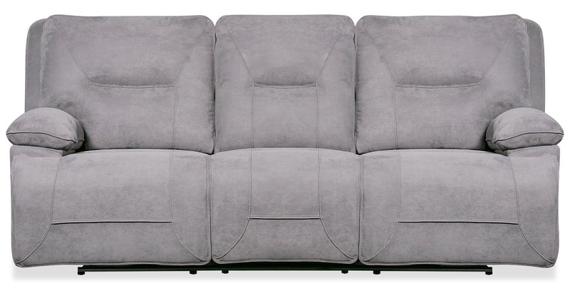 Gough Faux Suede Power Reclining Sofa - Grey