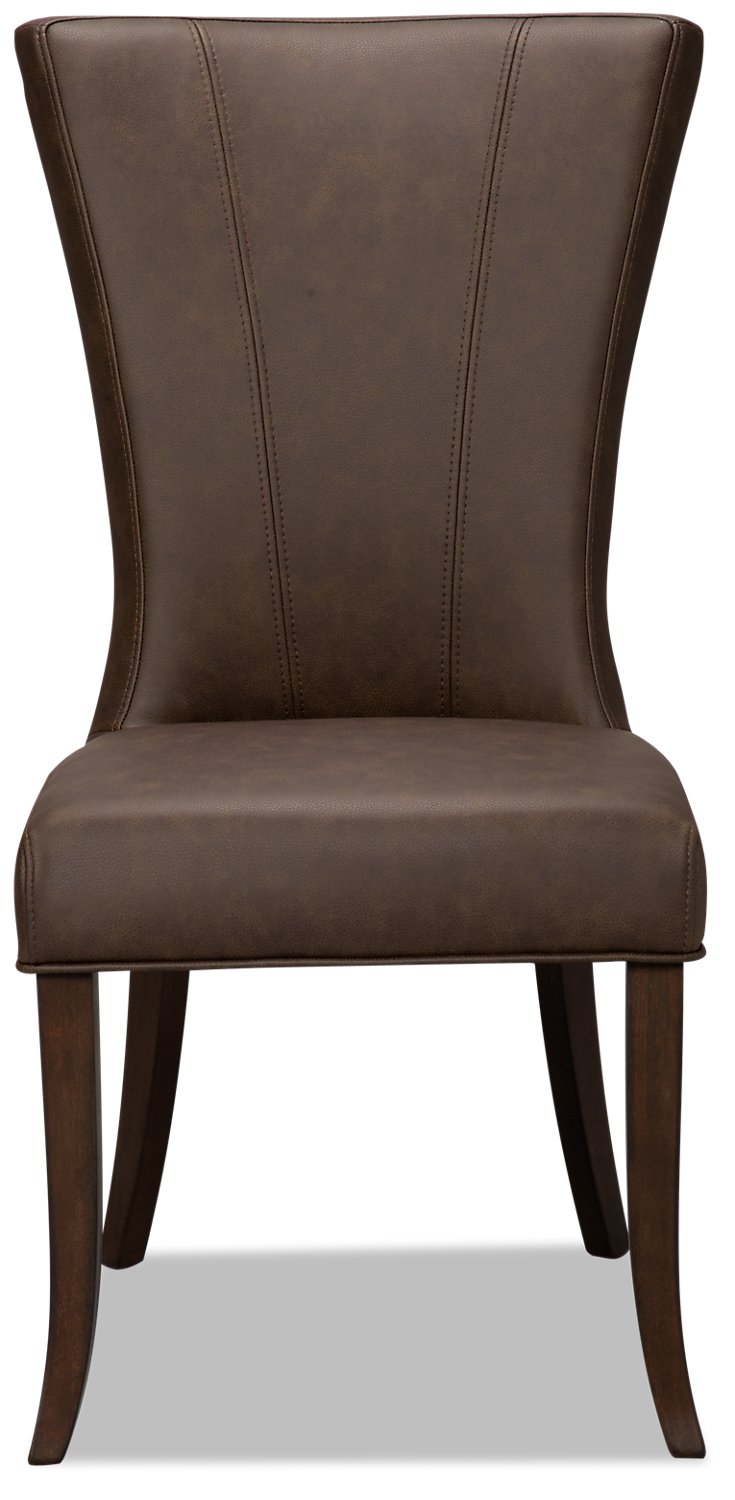 Bree Leather Woven Dining Chair Kiyoko Dining Chair Brown