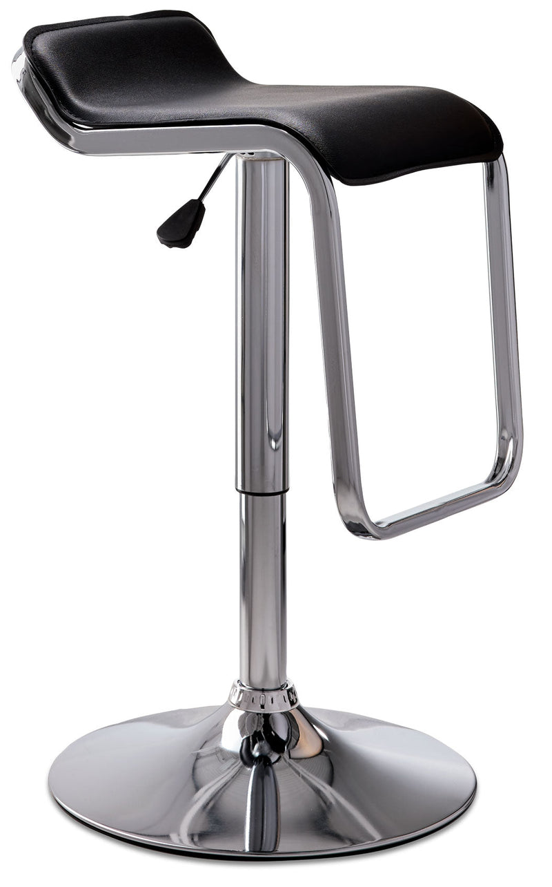 Jasper Bar-Height Stool - Black, Chrome