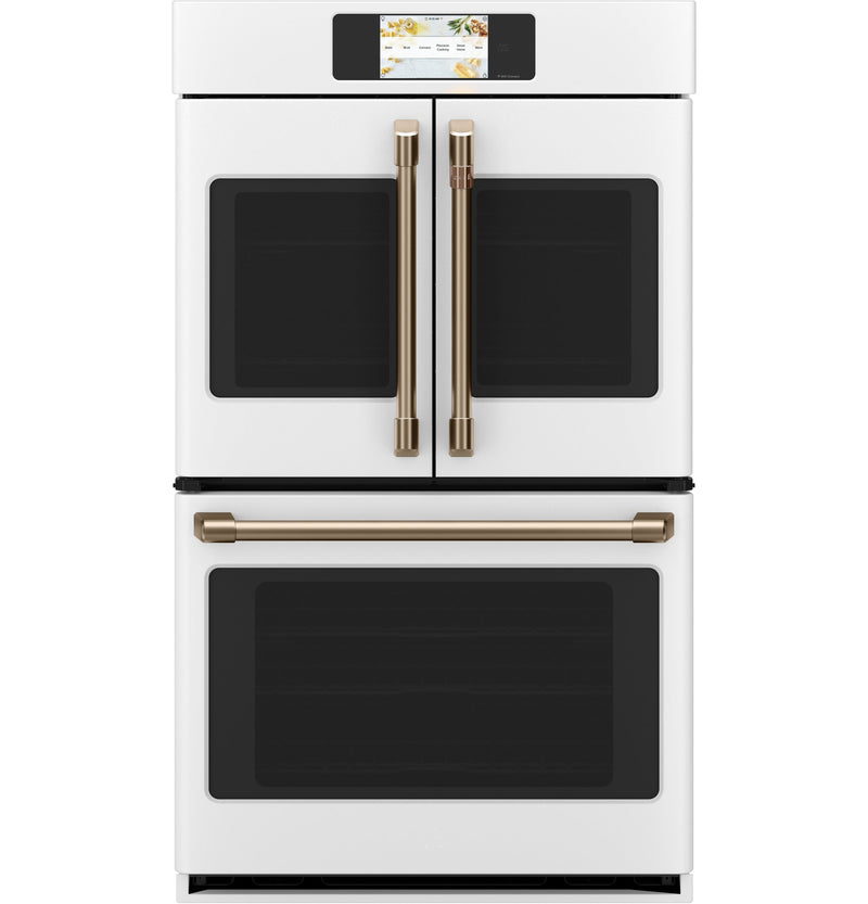 Café Matte White 30" Built-In French-Door Double Convection Wall Oven (10.0 Cu.Ft) - CTD90FP4NW2