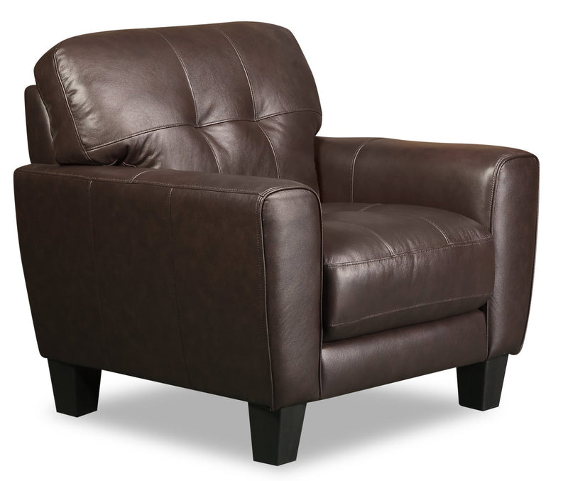 Cousteau Genuine Leather Chair - Brown