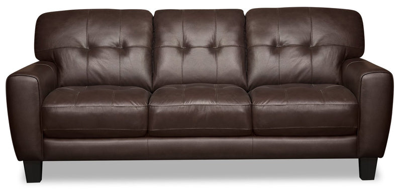 Cousteau Genuine Leather Sofa - Brown