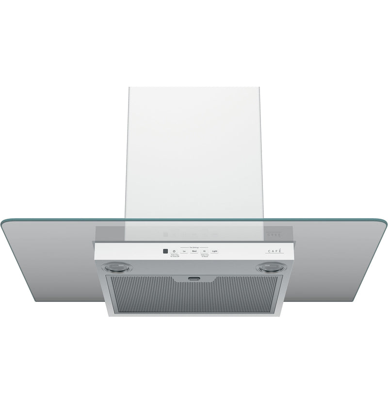 Café Matte White 30" 350-CFM Wall-Mount Glass Canopy Chimney Hood - CVW73014MWM